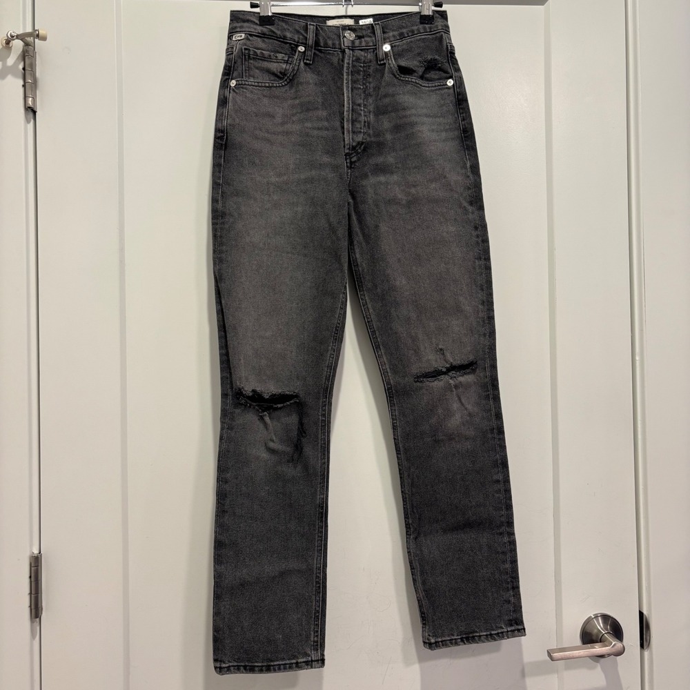 Citizens of Humanity Premium Vintage High Rise Distressed Straight Jeans 24